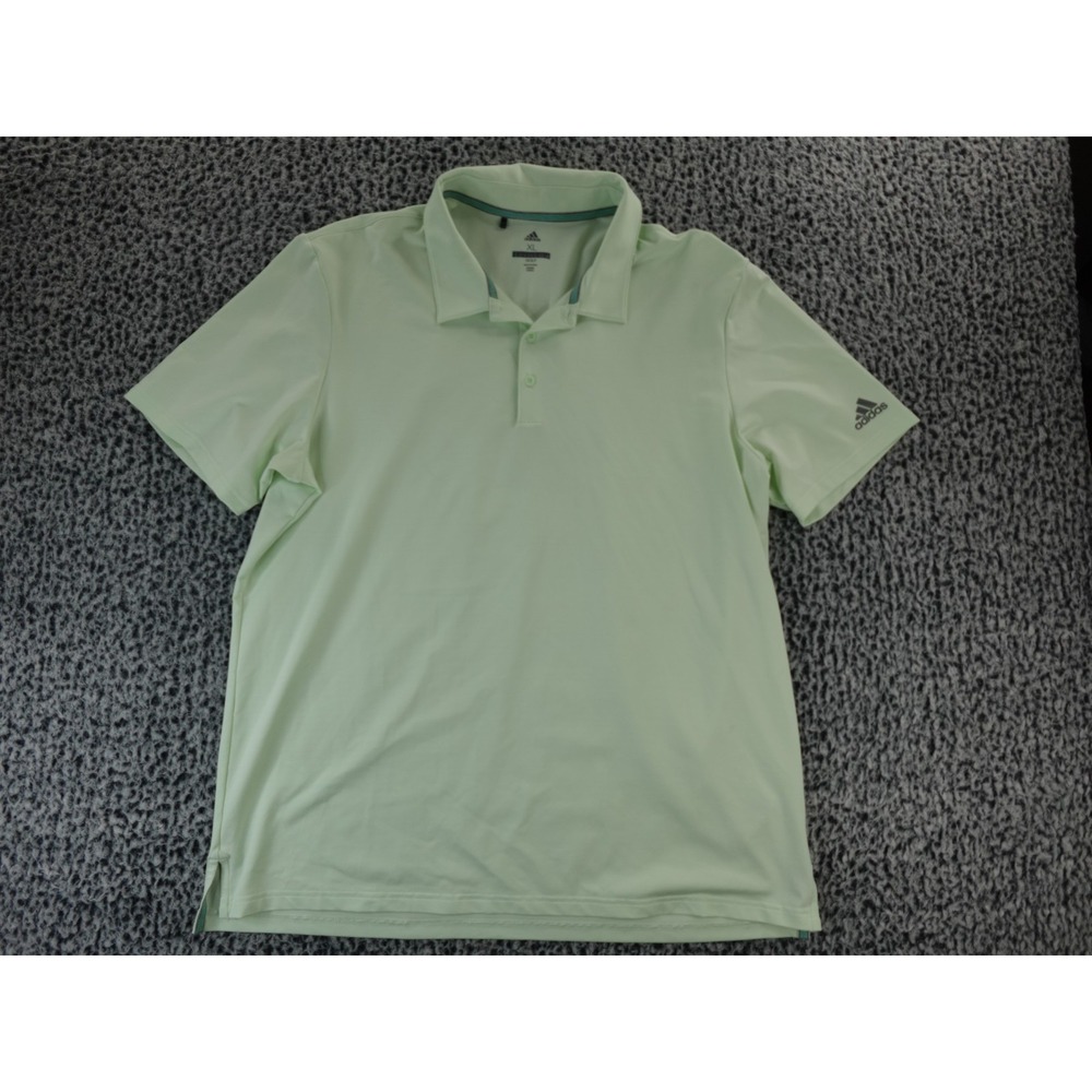 Adidas Golf Men Short Sleeve Golf Polo Linen Green Sz XL EUC